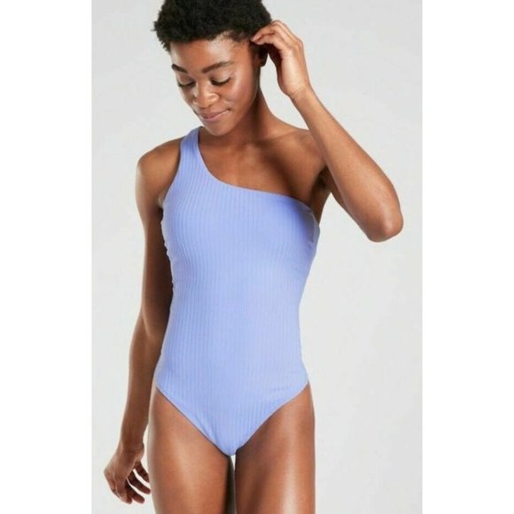 Athleta One-Shoulder Lavender One Piece Swimsuit size 16 - Picture 1 of 9